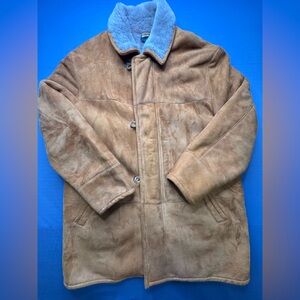 Vintage Shearling X Latini Tan Jacket Genuine Leather & Pure Wool Large